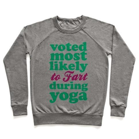 MOST LIKELY TO FART DURING YOGA CREWNECK SWEATSHIRT - alanabud