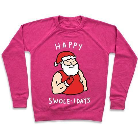 HAPPY SWOLE-IDAYS CHRISTMAS CREWNECK SWEATSHIRT - alanabud