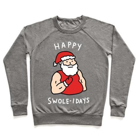 HAPPY SWOLE-IDAYS CHRISTMAS CREWNECK SWEATSHIRT - alanabud