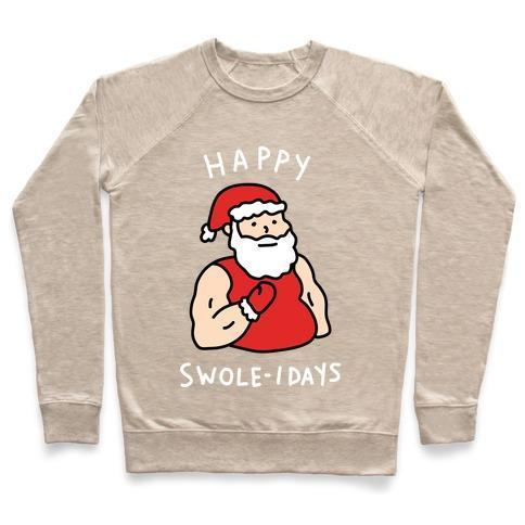 HAPPY SWOLE-IDAYS CHRISTMAS CREWNECK SWEATSHIRT - alanabud