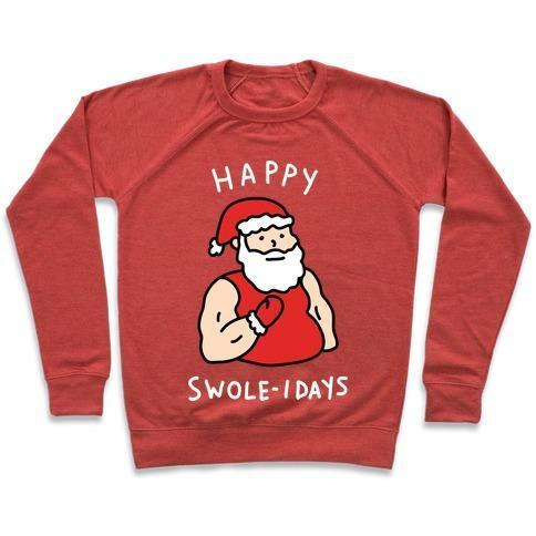 HAPPY SWOLE-IDAYS CHRISTMAS CREWNECK SWEATSHIRT - alanabud