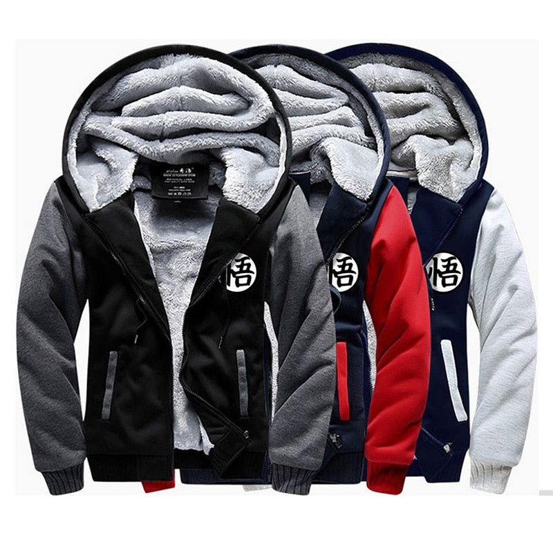 Autumn Winter Jackets Anime Sweatshirt Men Fashion Streetwear Fleece Hoody Men's Sportswear  Jacket